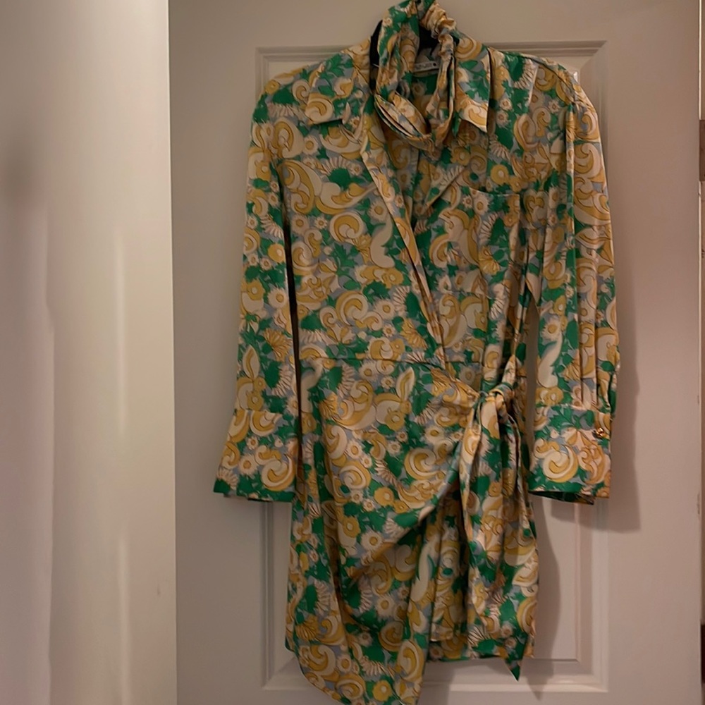 Silk mini dress w/ headband